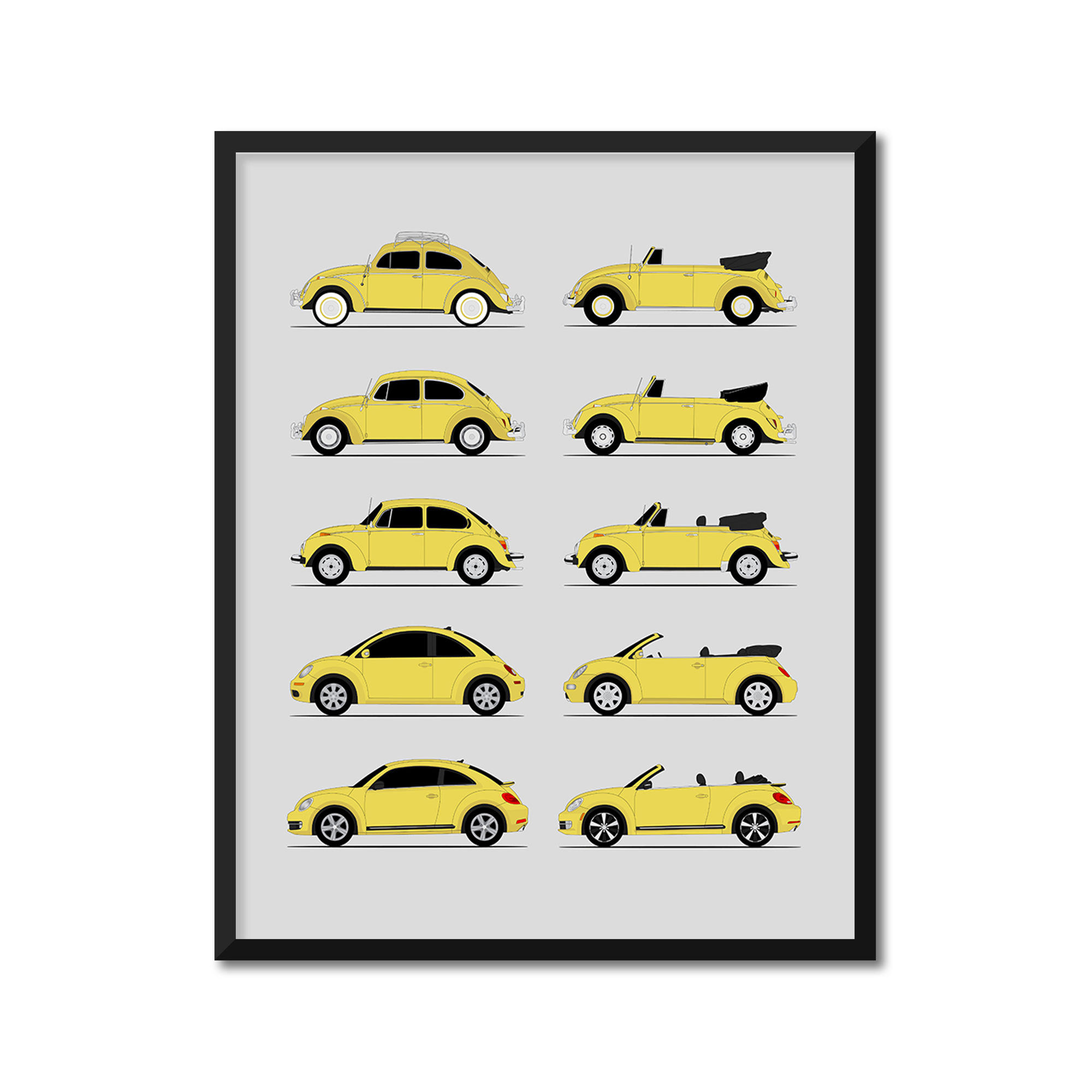Volkswagen VW Beetle Generations (Side Profile)