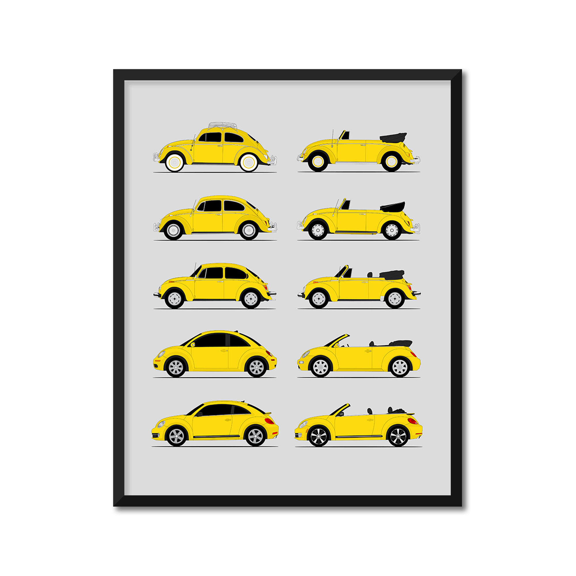 Volkswagen VW Beetle Generations (Side Profile)
