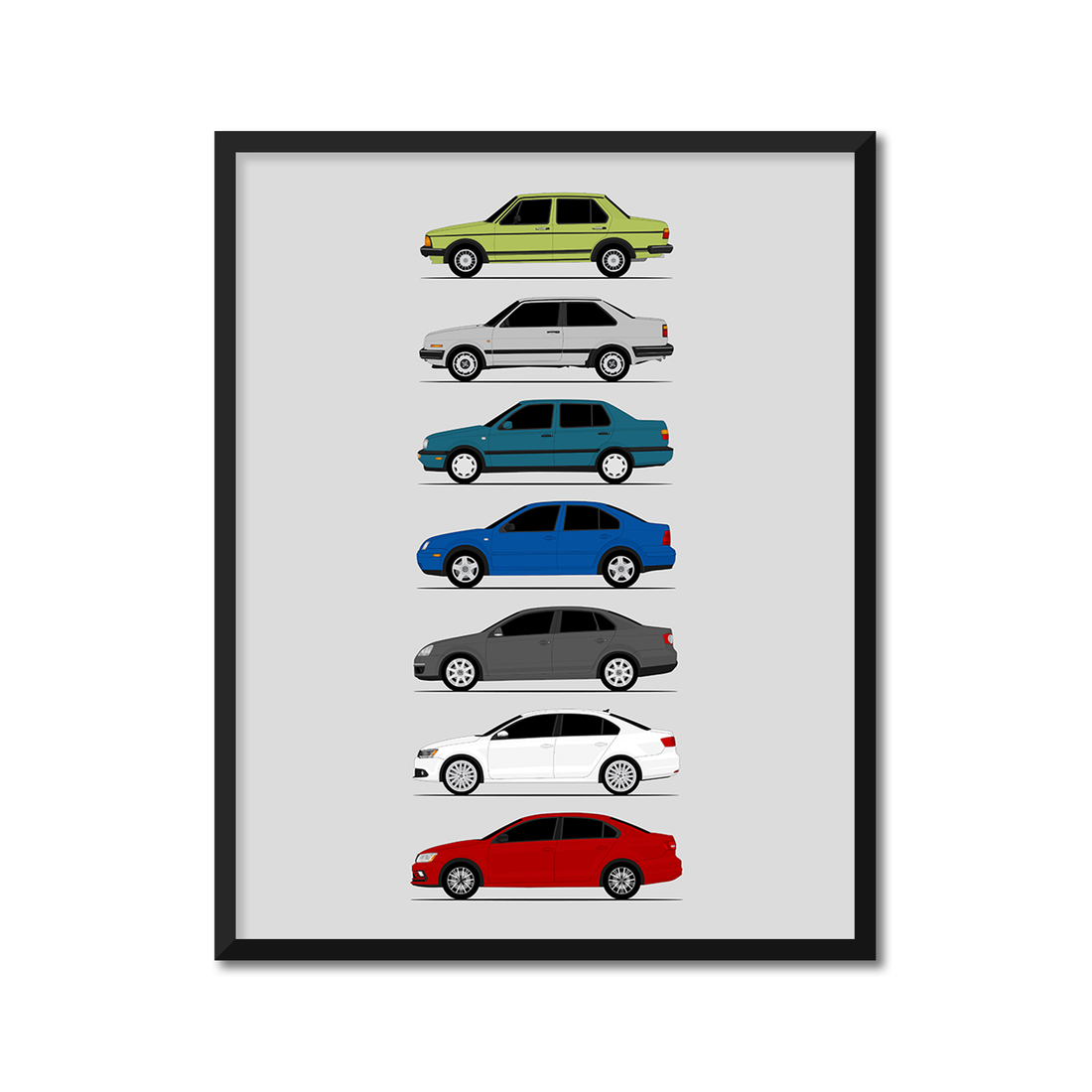 Volkswagen VW Jetta Generations (Side Profile)