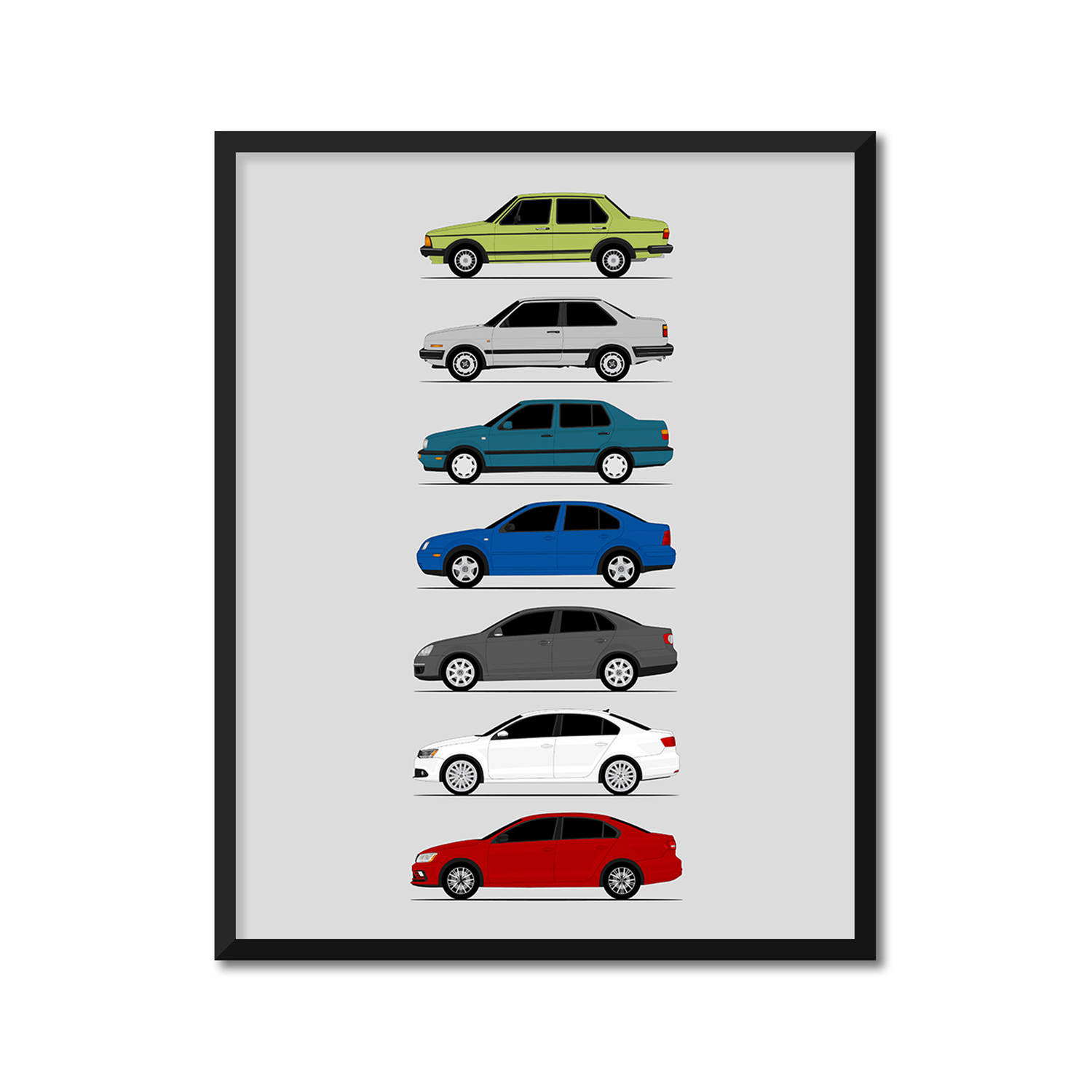 Volkswagen VW Jetta Generations (Side Profile)