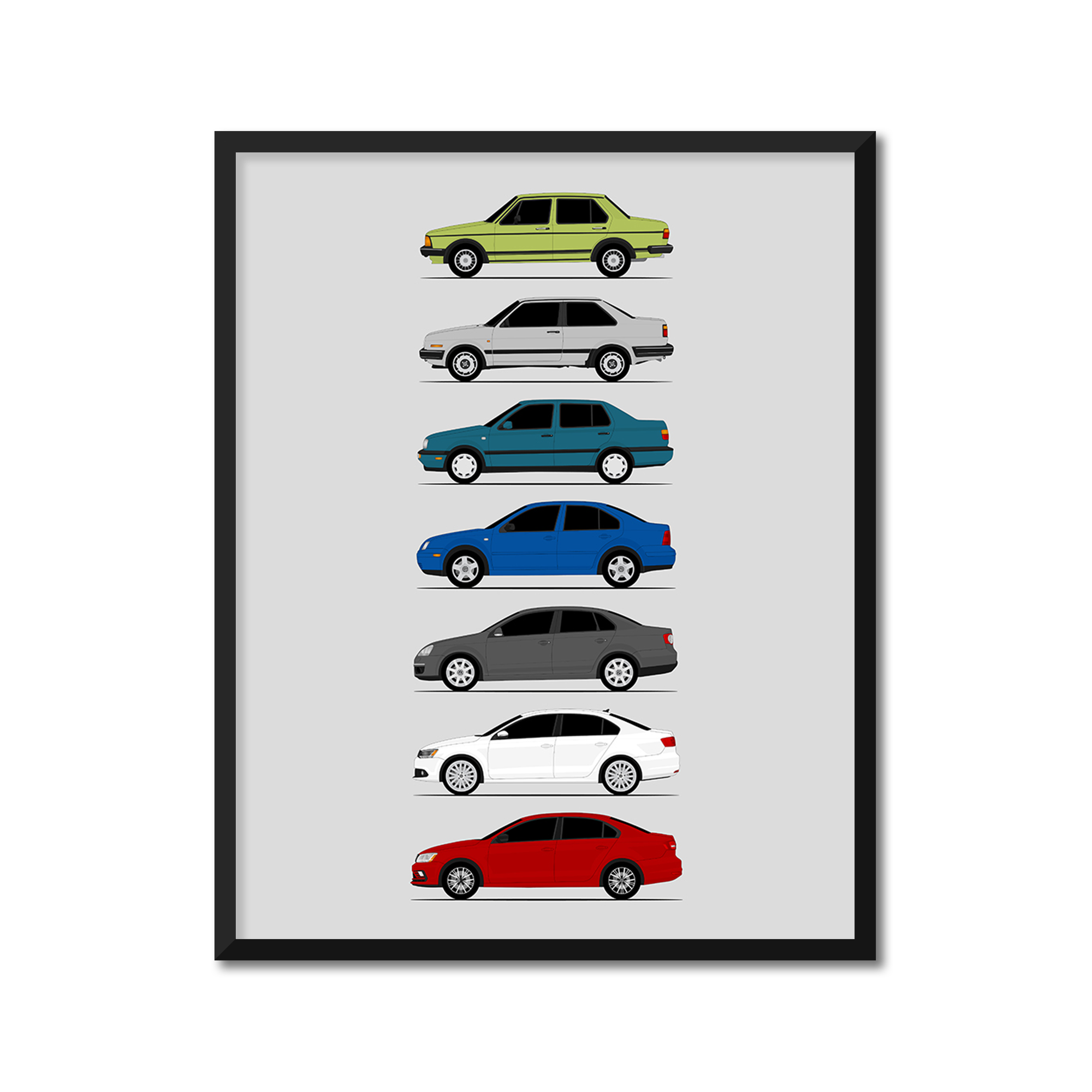 Volkswagen VW Jetta Generations (Side Profile)