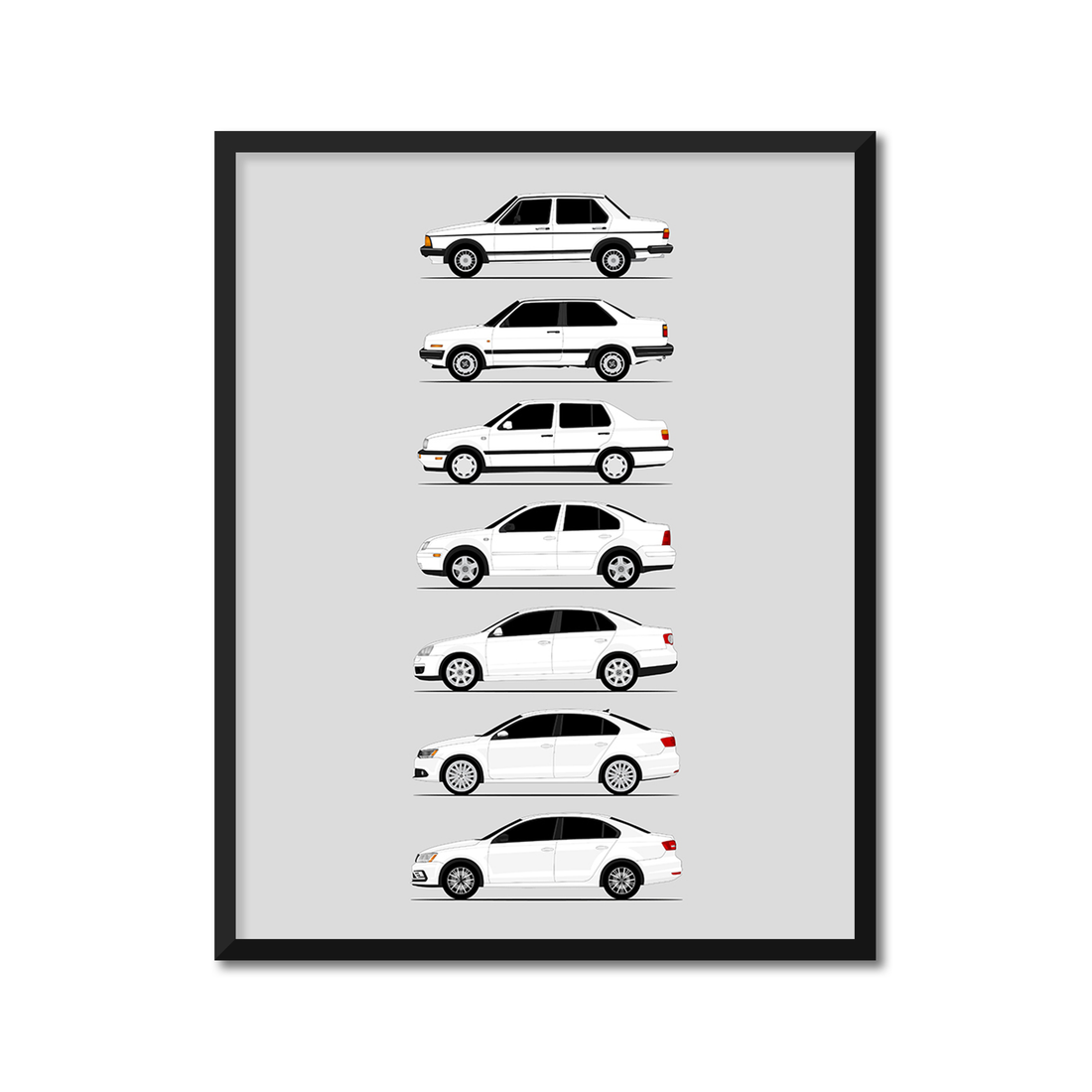 Volkswagen VW Jetta Generations (Side Profile)