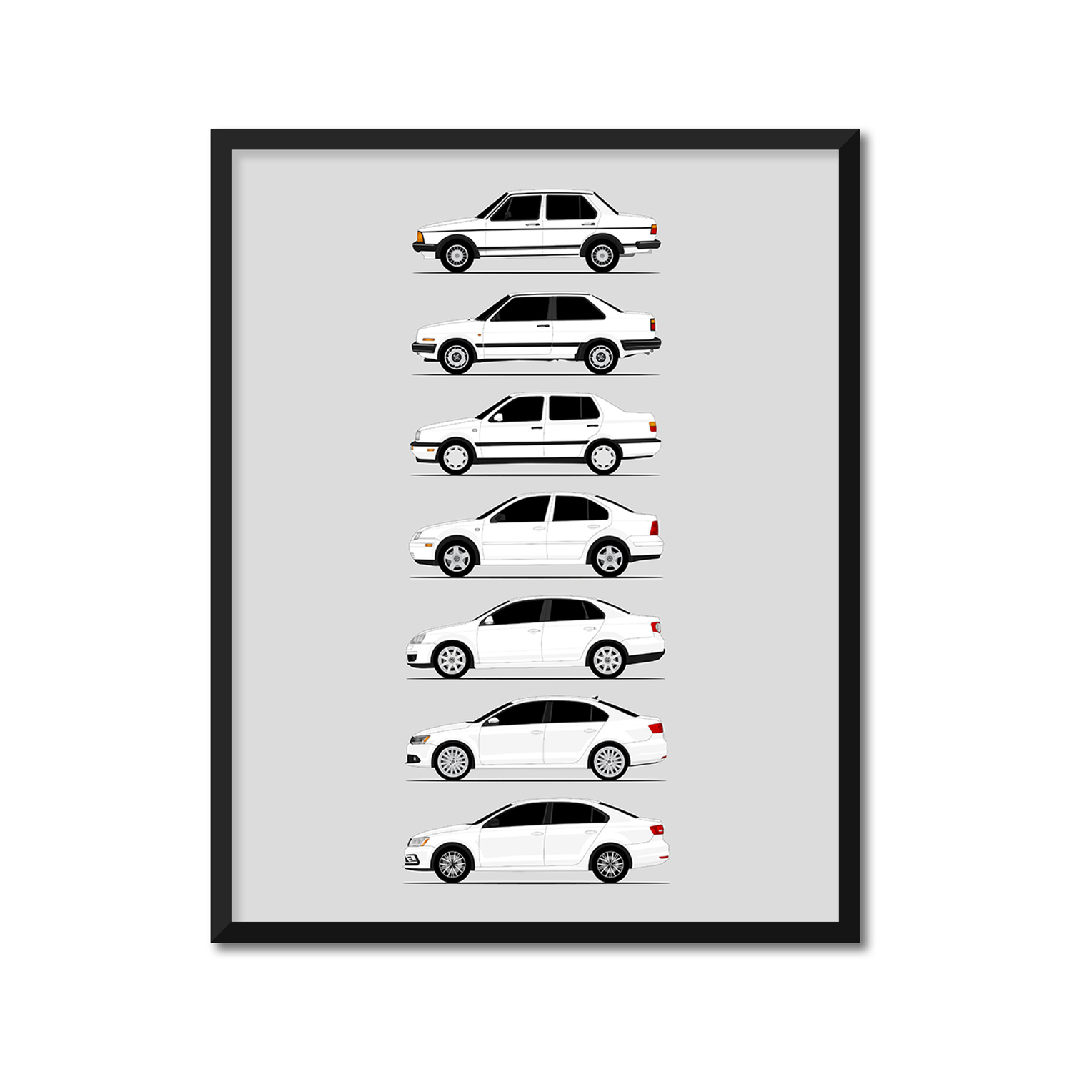 Volkswagen VW Jetta Generations (Side Profile)