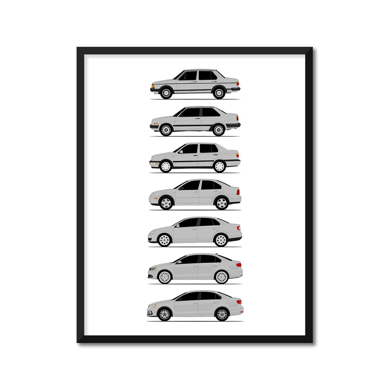 Volkswagen VW Jetta Generations (Side Profile)