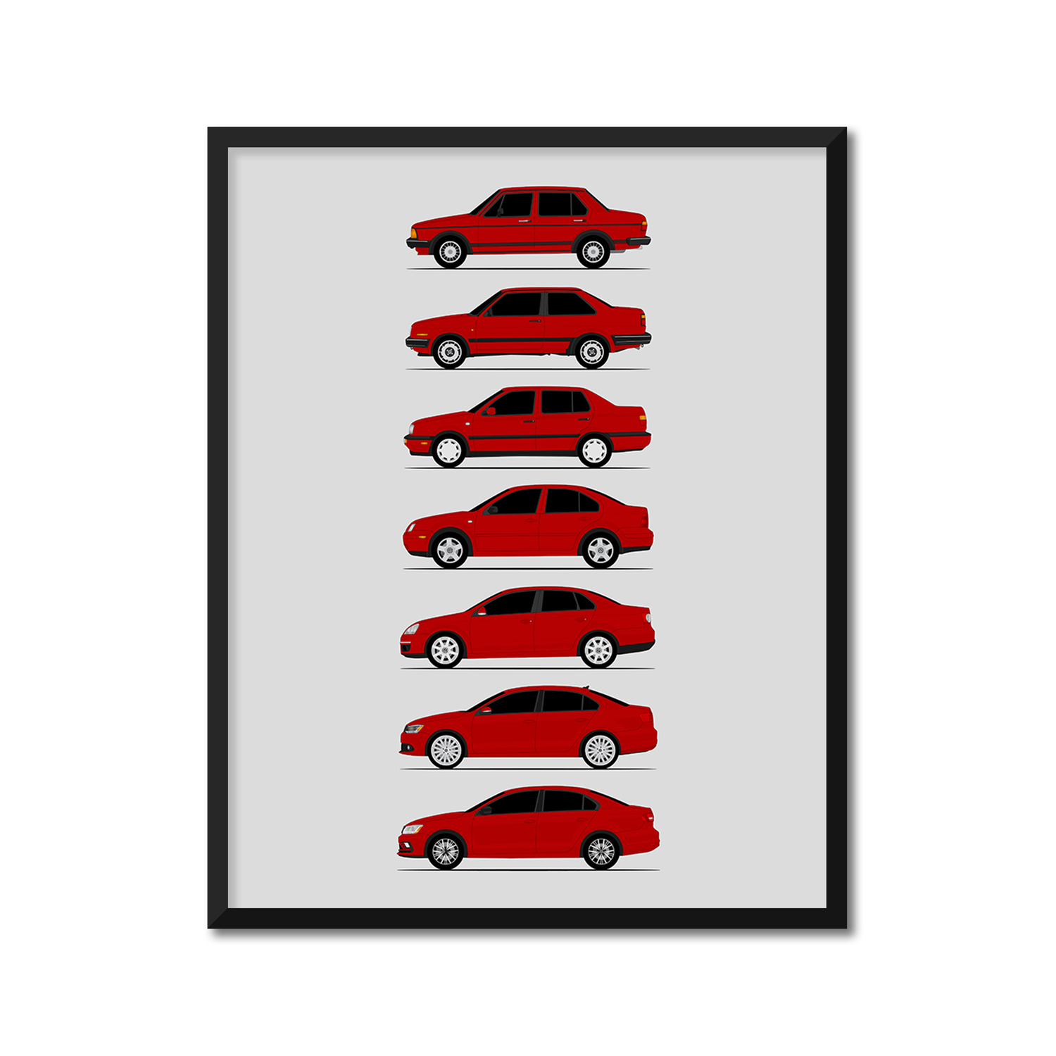Volkswagen VW Jetta Generations (Side Profile)
