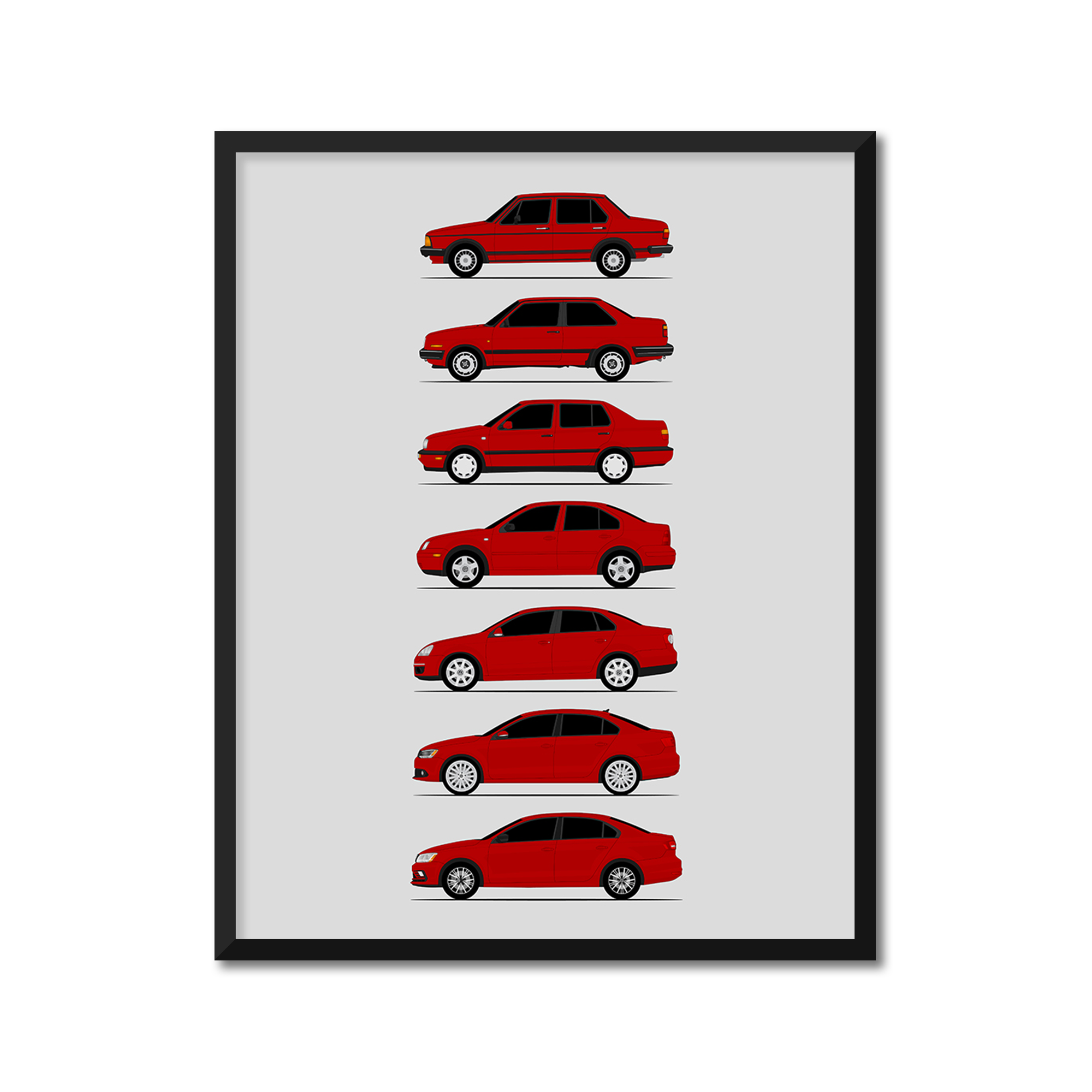 Volkswagen VW Jetta Generations (Side Profile)