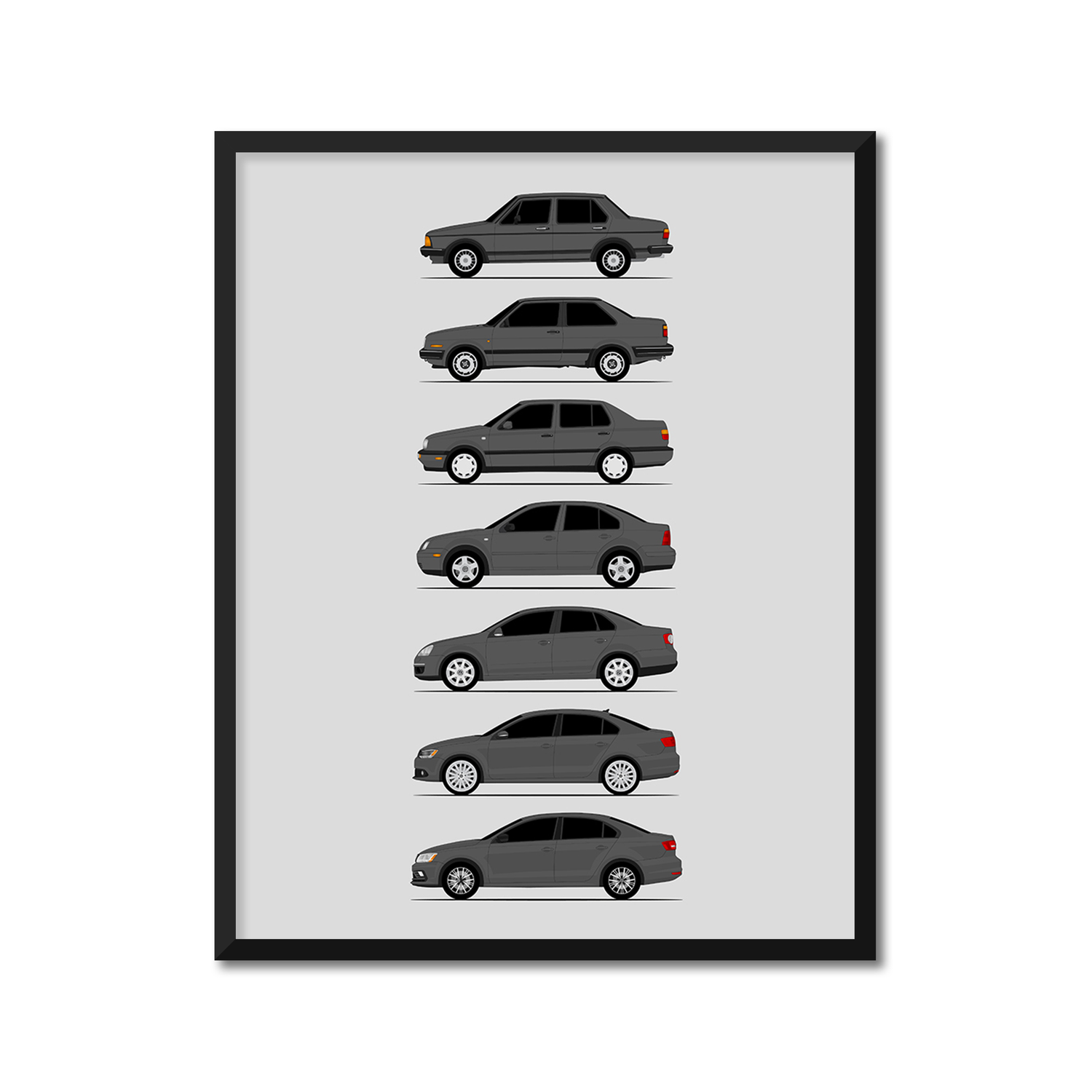 Volkswagen VW Jetta Generations (Side Profile)