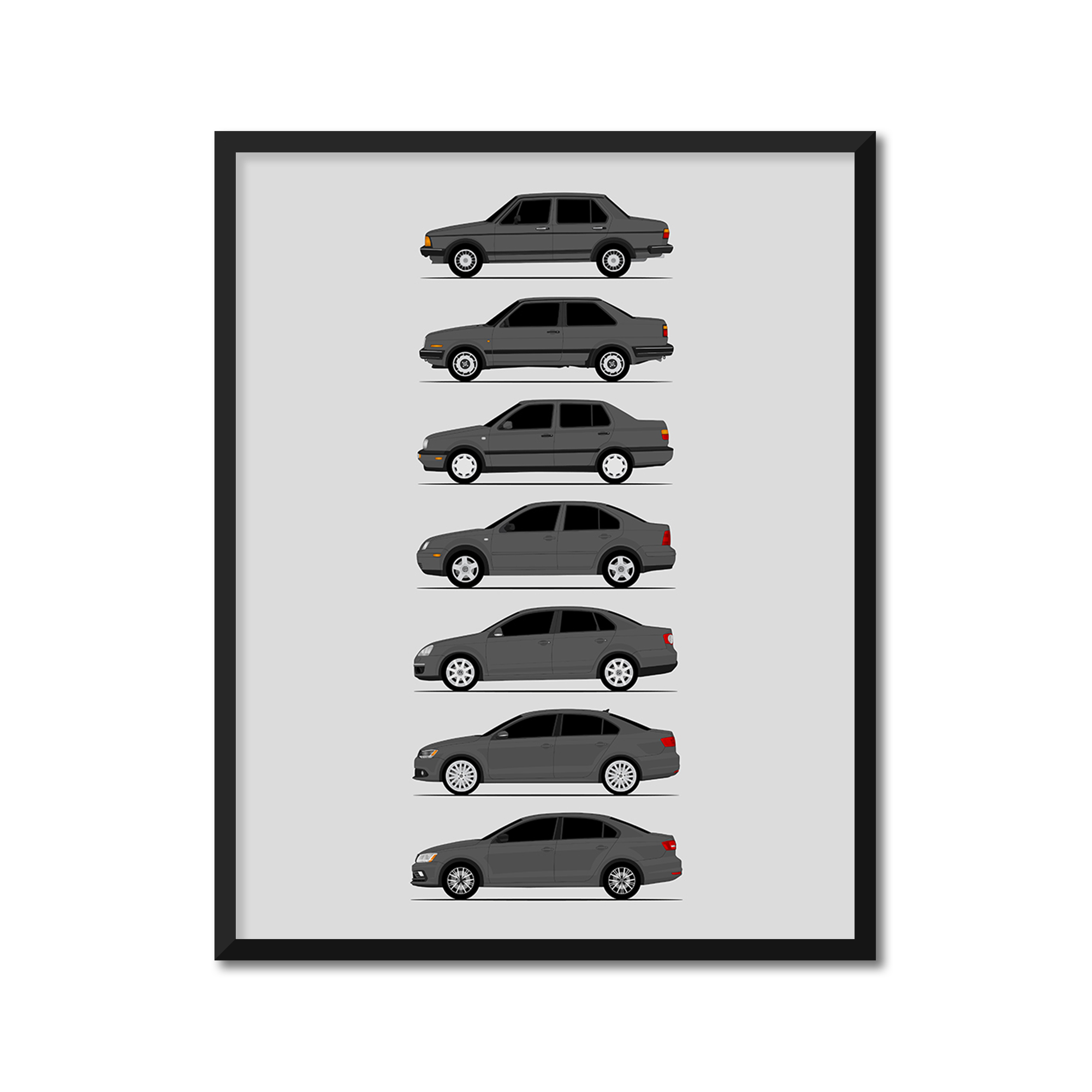 Volkswagen VW Jetta Generations (Side Profile)
