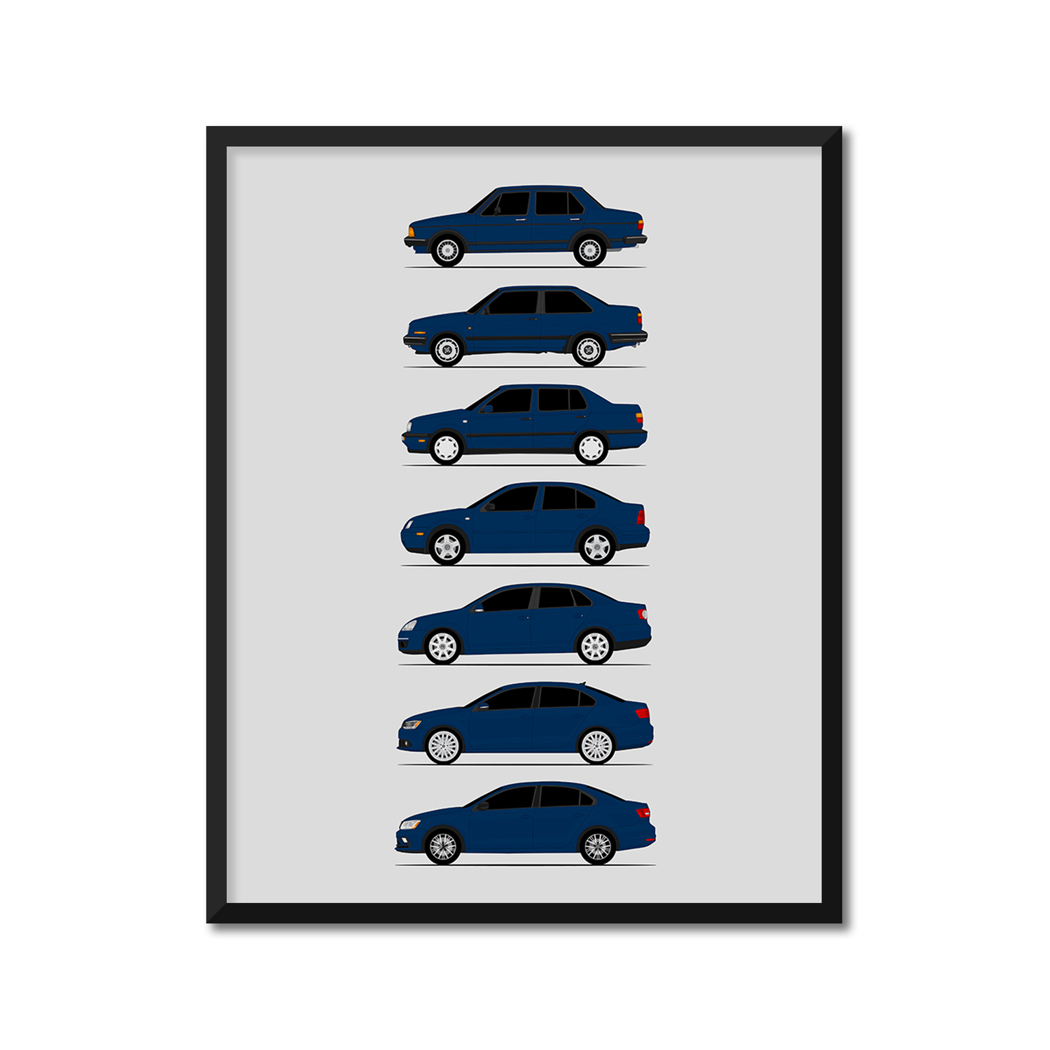 Volkswagen VW Jetta Generations (Side Profile)