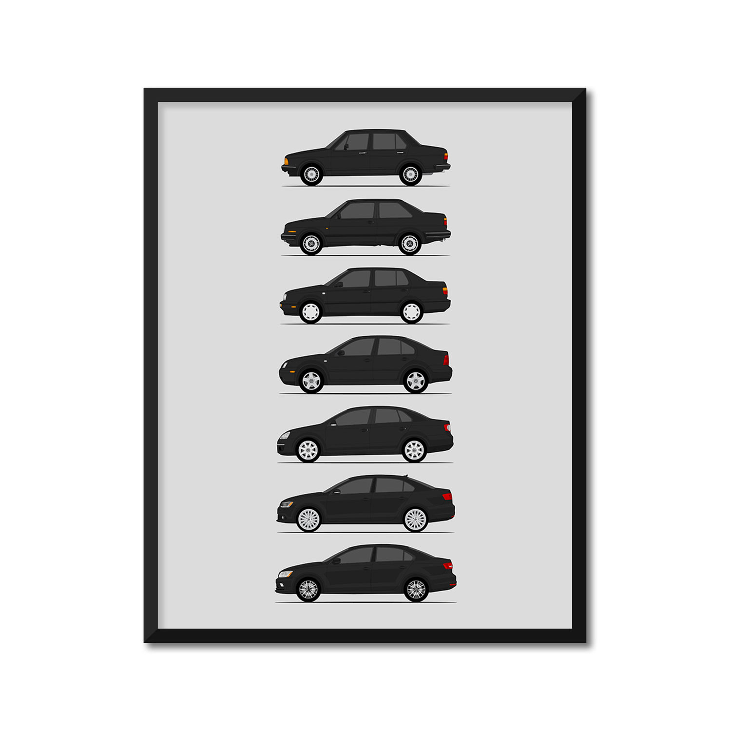 Volkswagen VW Jetta Generations (Side Profile)