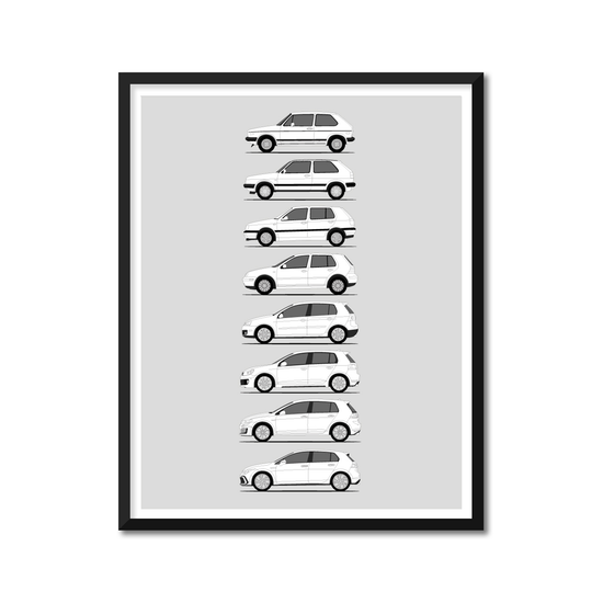 Volkswagen Golf GTI Generations (Side Profile)