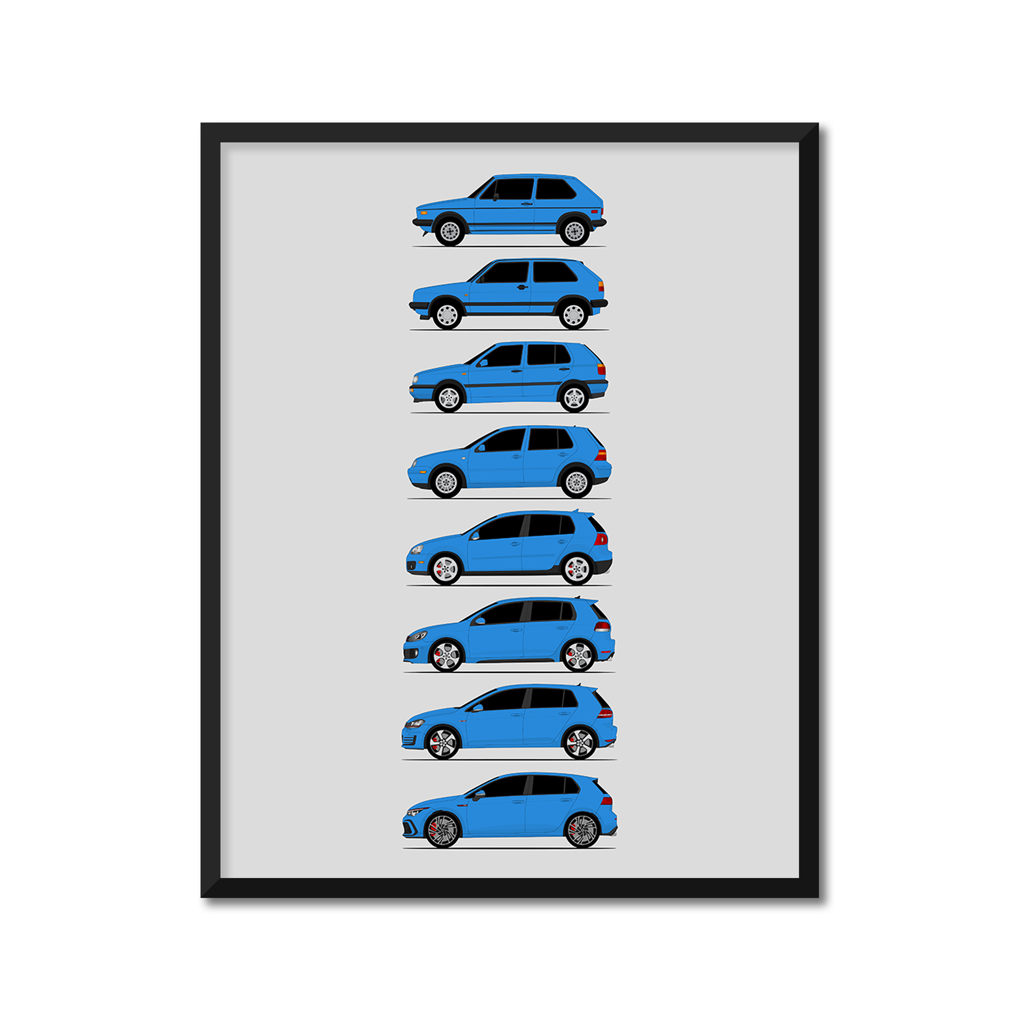Volkswagen Golf GTI Generations (Side Profile)