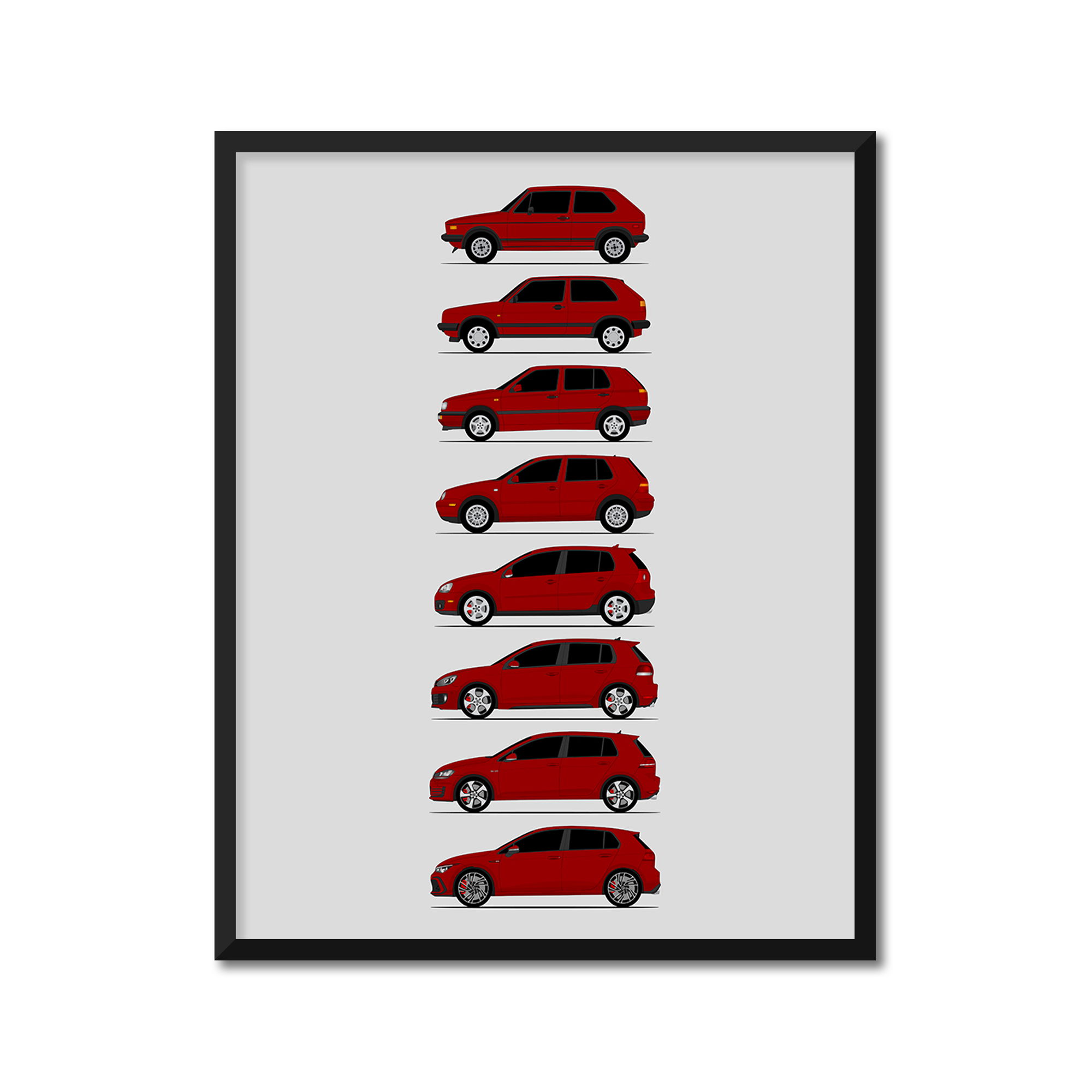 Volkswagen Golf GTI Generations (Side Profile)