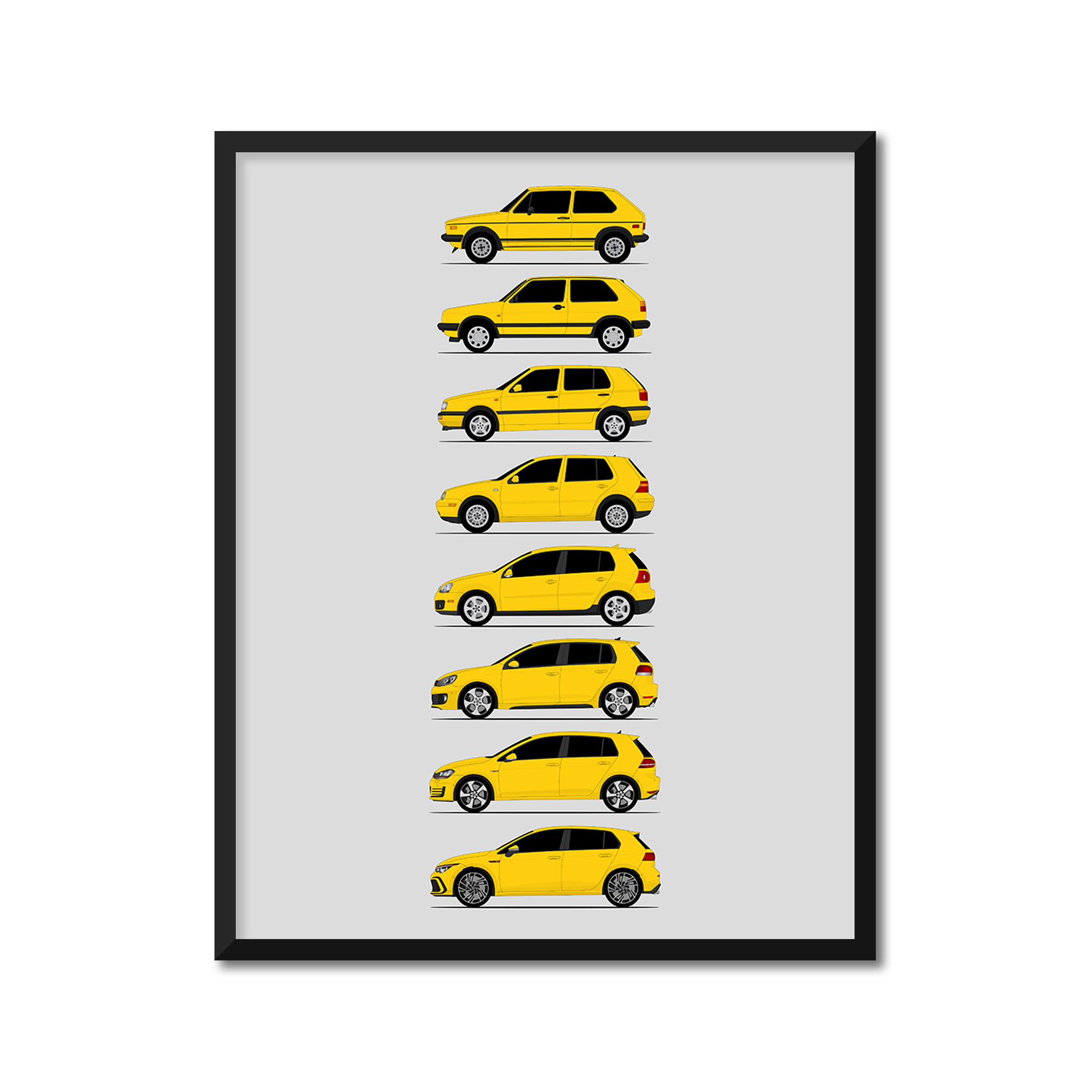 Volkswagen Golf GTI Generations (Side Profile)