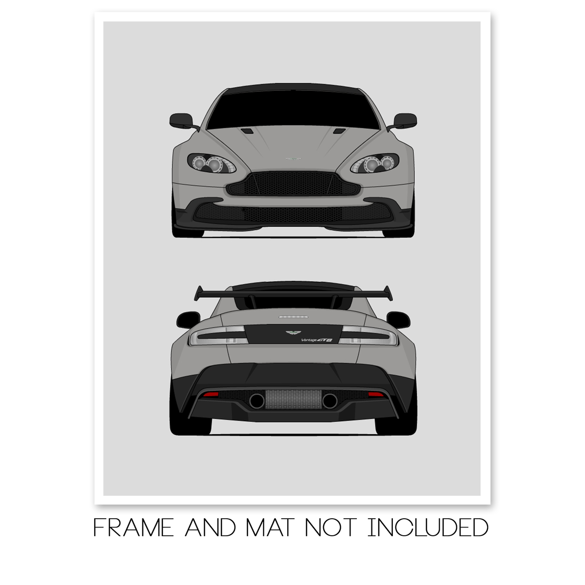 Aston Martin Vantage GT8 (2016-2017) (Front and Rear) car poster print, frame and mat not included