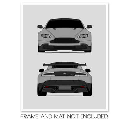 Aston Martin Vantage GT8 (2016-2017) (Front and Rear) car poster print, frame and mat not included