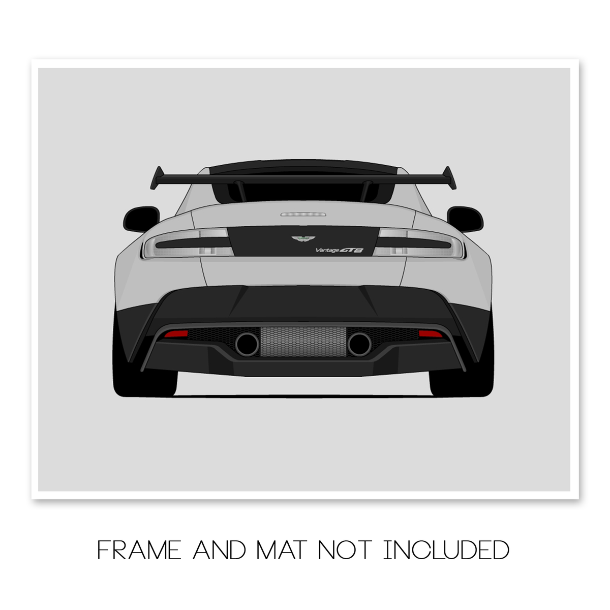 Aston Martin Vantage GT8 (2016-2017) (Rear) car poster print, frame and mat not included