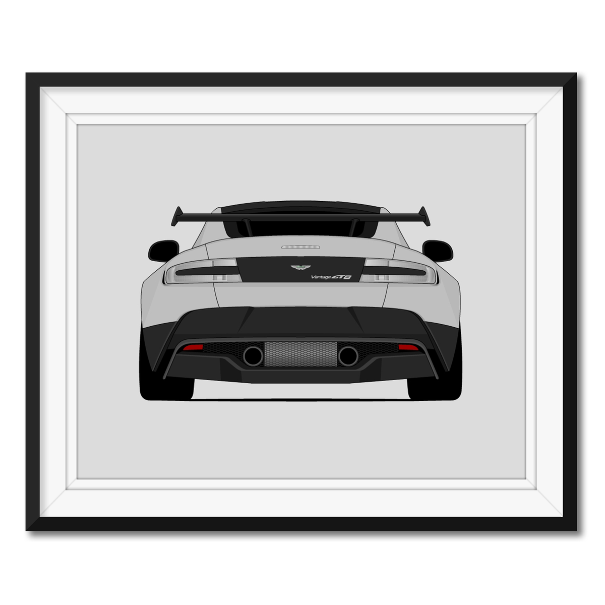 Aston Martin Vantage GT8 (2016-2017) (Rear) framed car poster with mat