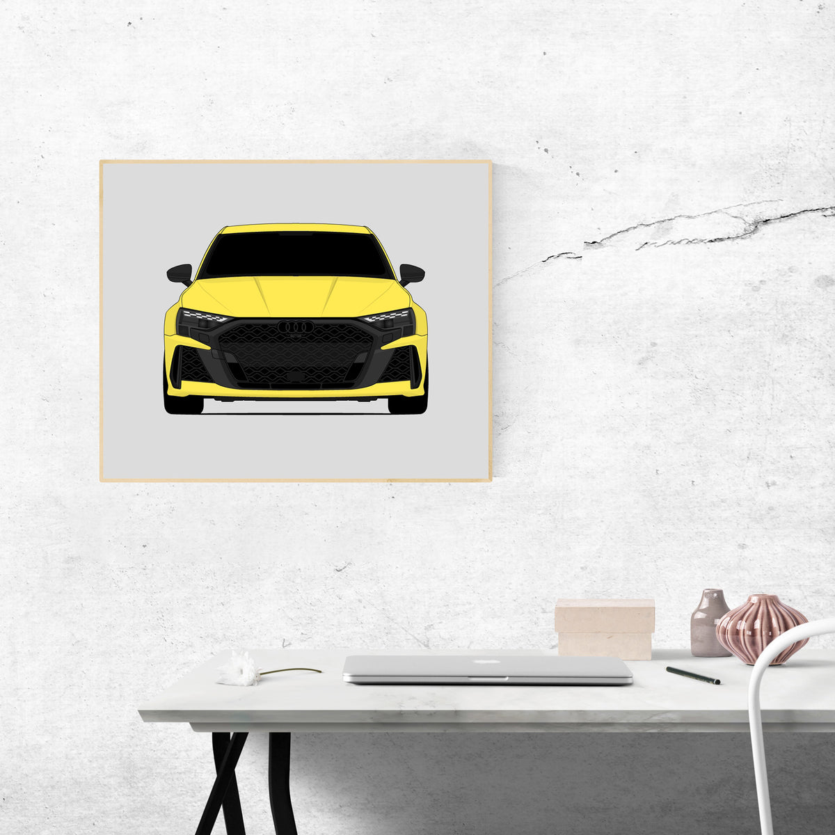 Audi RS3 (2025-Present) car poster wall art above a desk