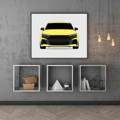 Audi RS3 (2025-Present) car poster wall art above shelves