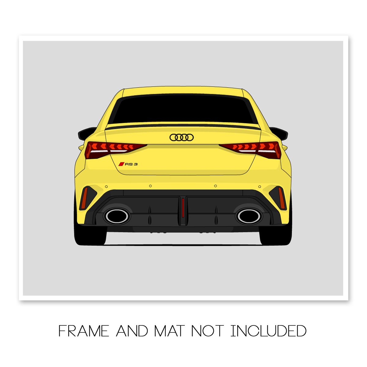 Audi RS3 (2025-Present) (Rear) car poster print, frame and mat not included