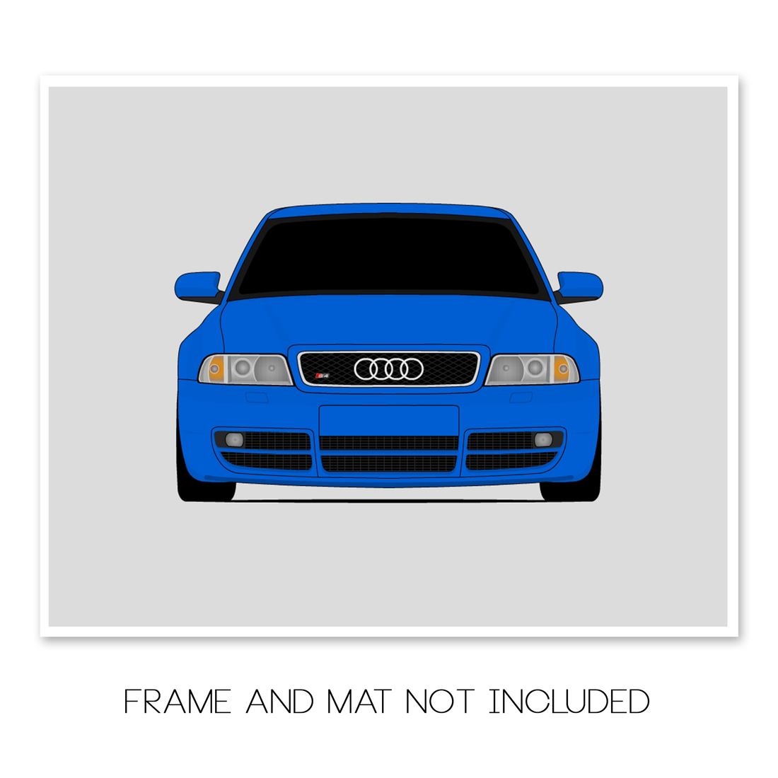 Audi S4 (1997-2002) B5 car poster print, frame and mat not included