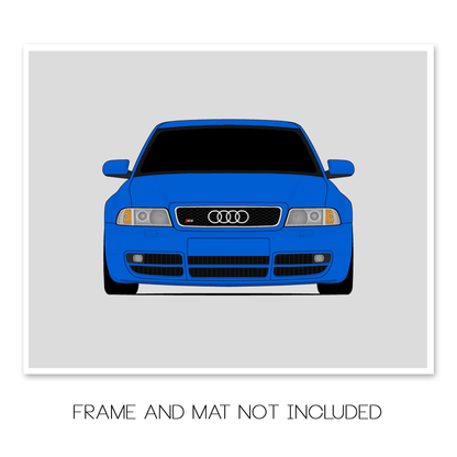 Audi S4 (1997-2002) B5 car poster print, frame and mat not included