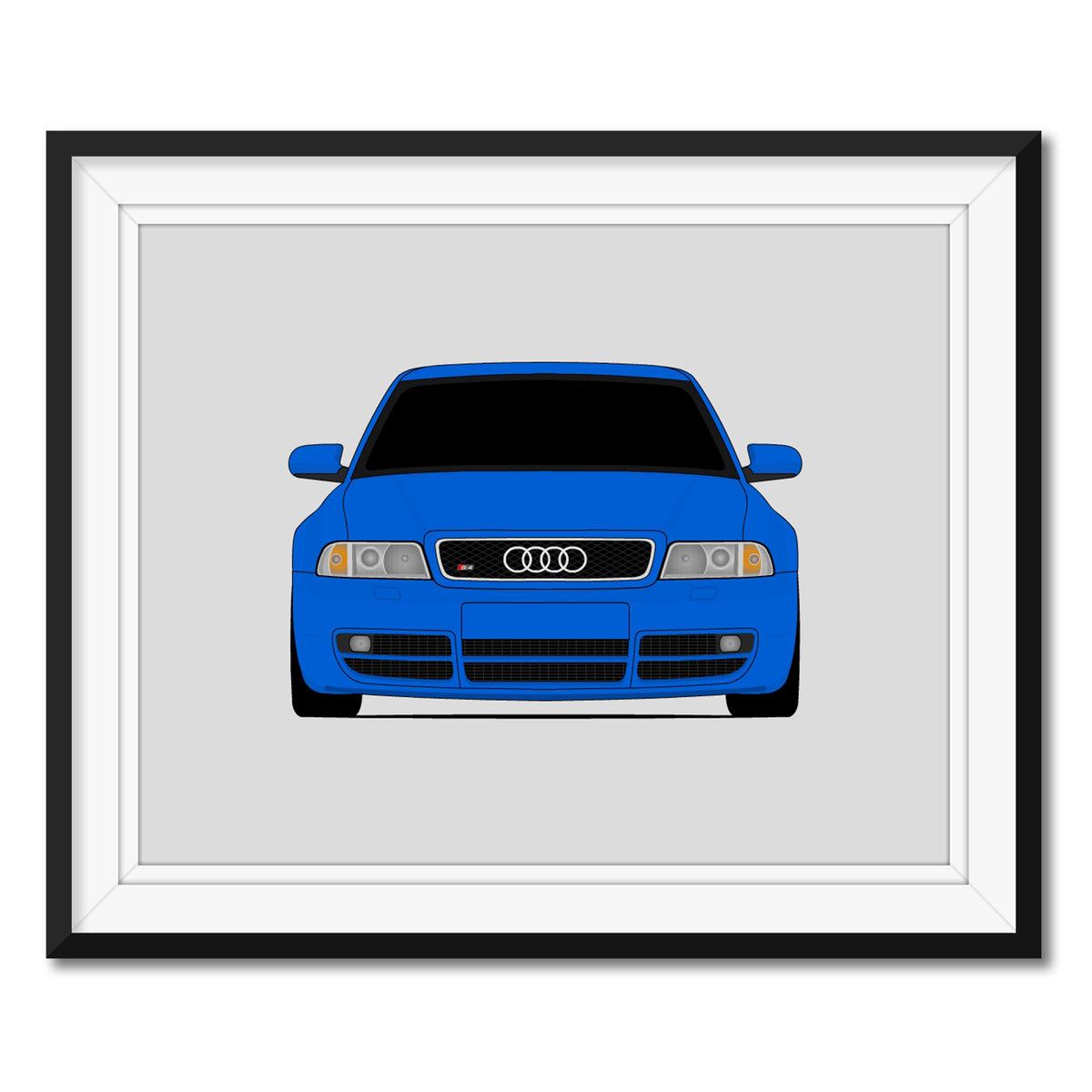 Audi S4 (1997-2002) B5 framed car poster with mat