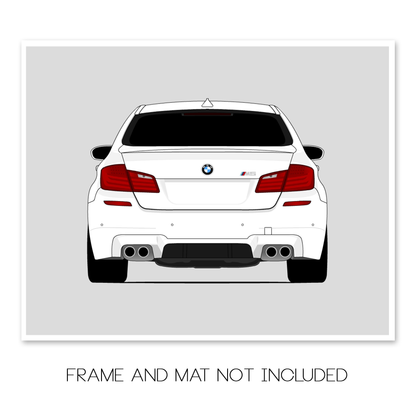 BMW M5 (2011-2016) F10 (Rear) car poster print, frame and mat not included