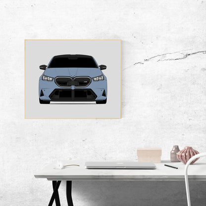 BMW M5 (2025-Present) G90 car poster wall art above a desk