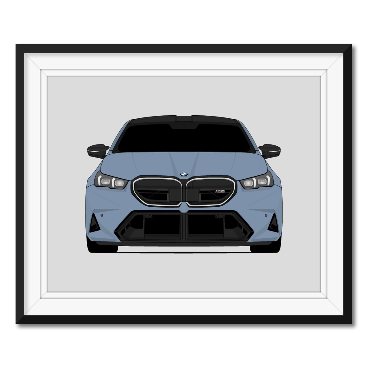 BMW M5 (2025-Present) G90 framed car poster with mat