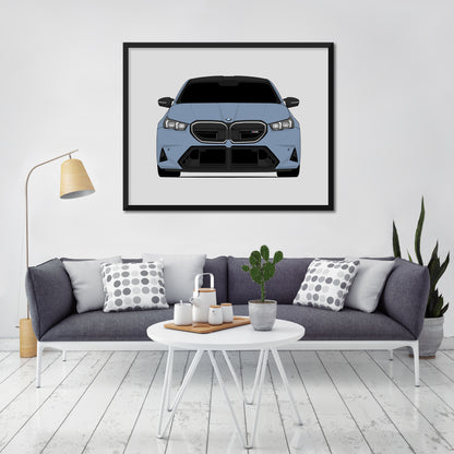 BMW M5 (2025-Present) G90 car poster wall art in a light living room