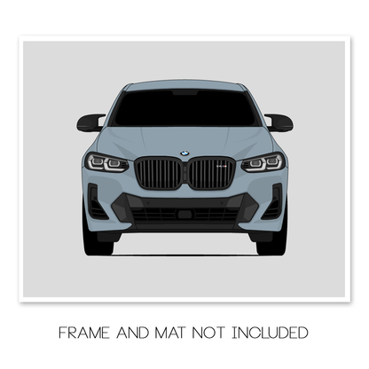 BMW X4 M (2022-2025) G02 car poster print, frame and mat not included