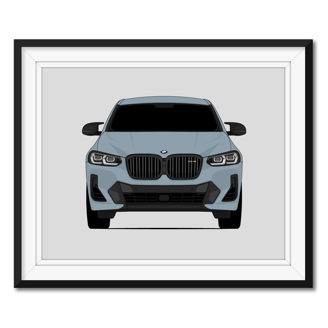 BMW X4 M (2022-2025) G02 framed car poster with mat
