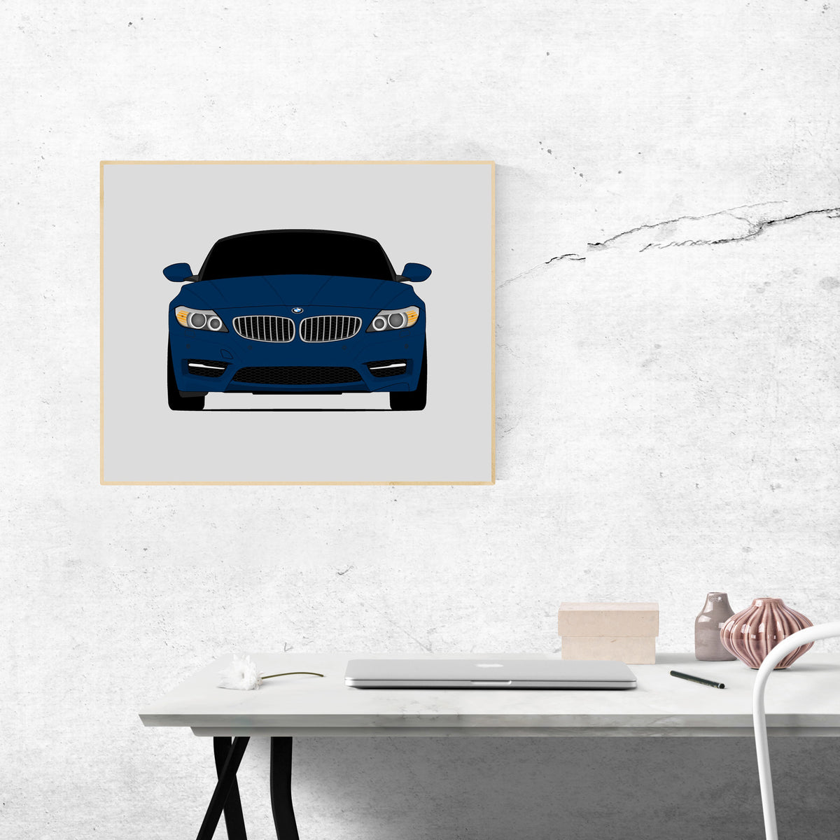 BMW Z4 (2013-2016) E89 car poster wall art above a desk