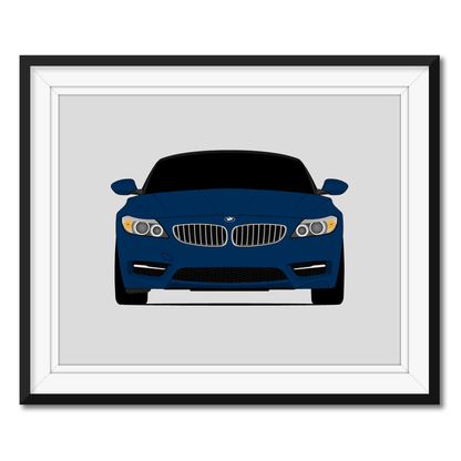 BMW Z4 (2013-2016) E89 framed car poster with mat
