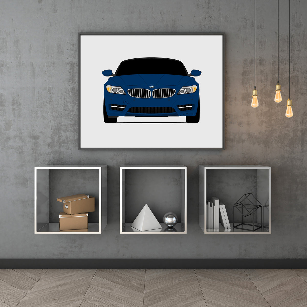 BMW Z4 (2013-2016) E89 car poster wall art above shelves