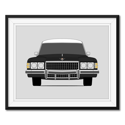 Cadillac Hearse (1971-1976) framed car poster with mat