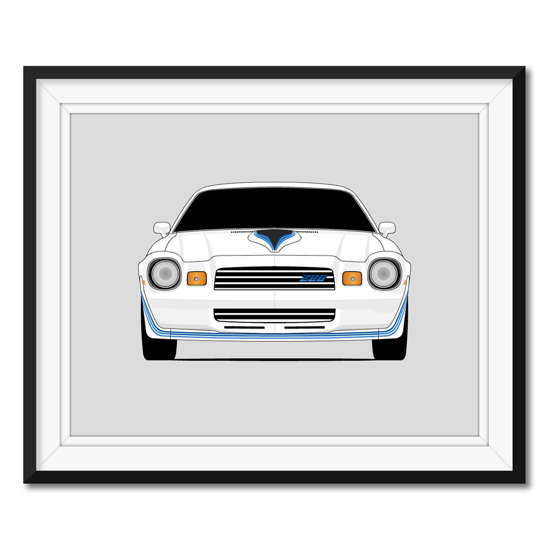 Chevy Camaro Z28 (1980-1981) Gen 2 framed car poster with mat