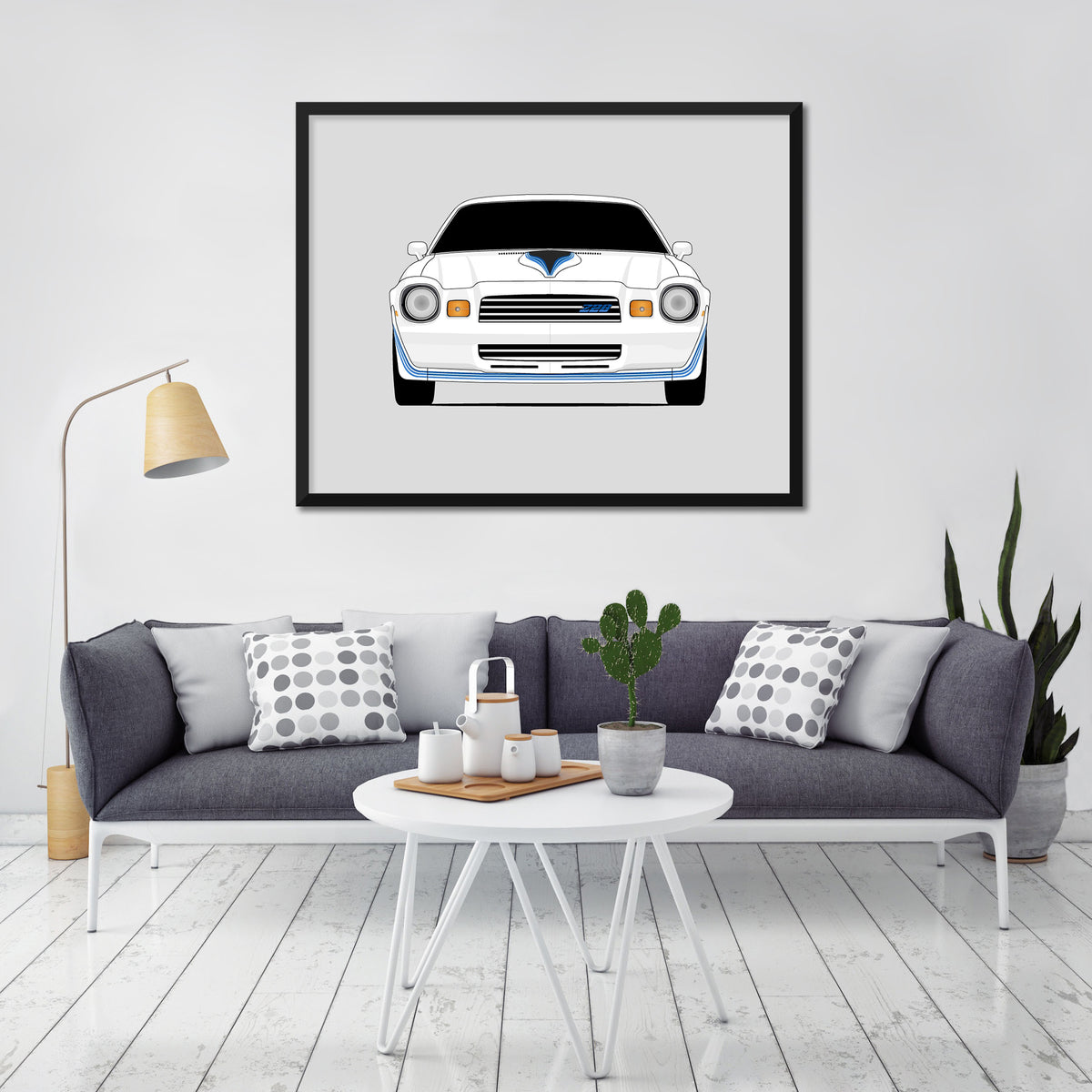 Chevy Camaro Z28 (1980-1981) Gen 2 car poster wall art in a light living room