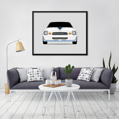 Chevy Camaro Z28 (1980-1981) Gen 2 car poster wall art in a light living room