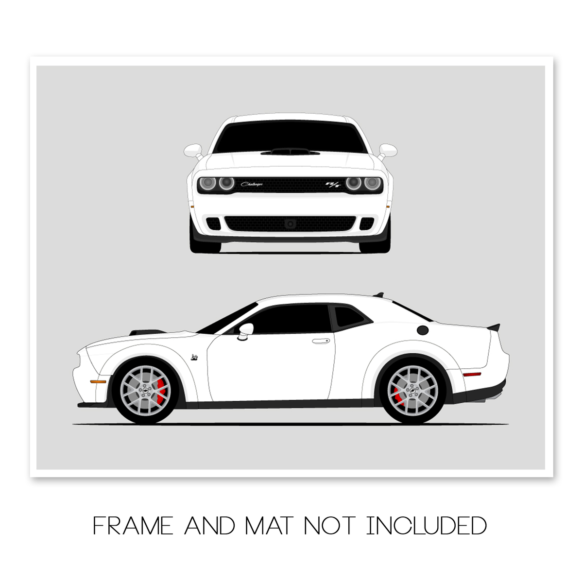 Dodge Challenger SRT Hellcat (2019-2023) car poster print, frame and mat not included