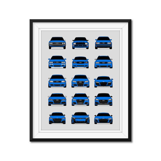 Custom Listing: Audi Generations Print with 2019 Audi RS3 (1 - 16x20" Satin)