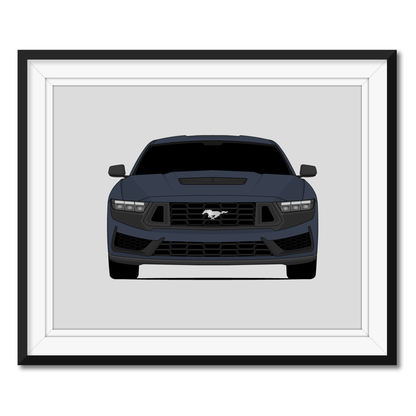 Ford Mustang Dark Horse (2024-Present) S650 framed car poster with mat
