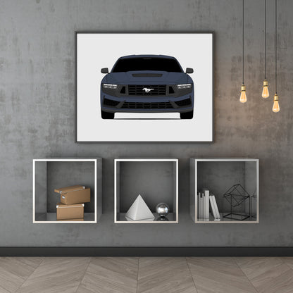 Ford Mustang Dark Horse (2024-Present) S650 car poster wall art above shelves