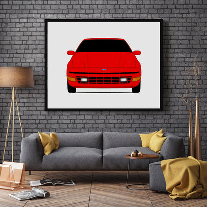 Ford Probe (1990-1992) car poster wall art in a dark grey living room