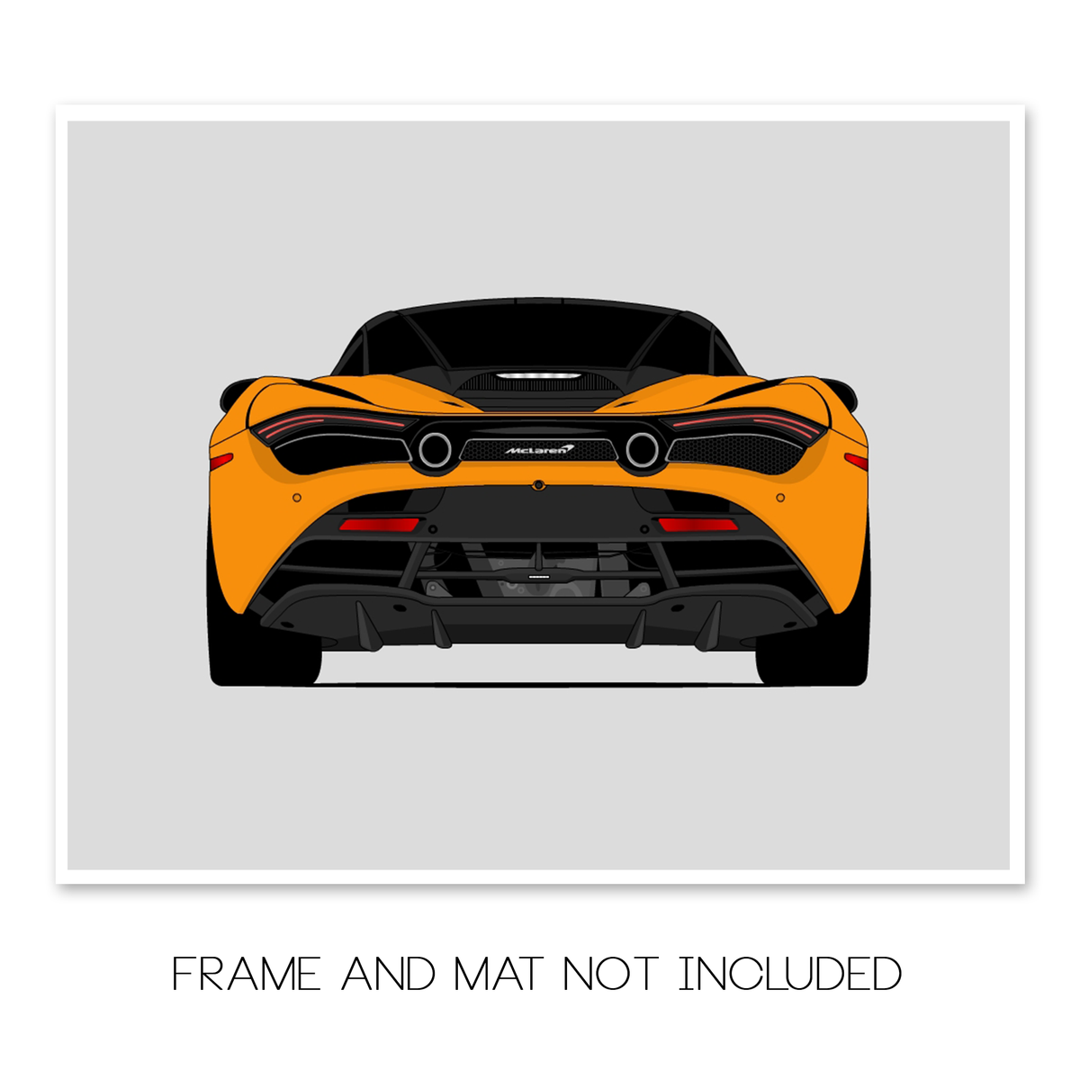 McLaren 720S (2017-2023) (Rear) car poster print, frame and mat not included