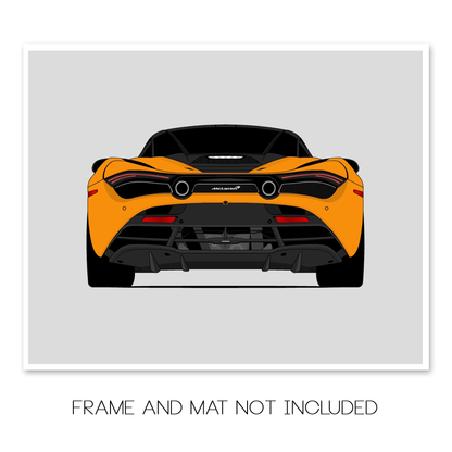 McLaren 720S (2017-2023) (Rear) car poster print, frame and mat not included