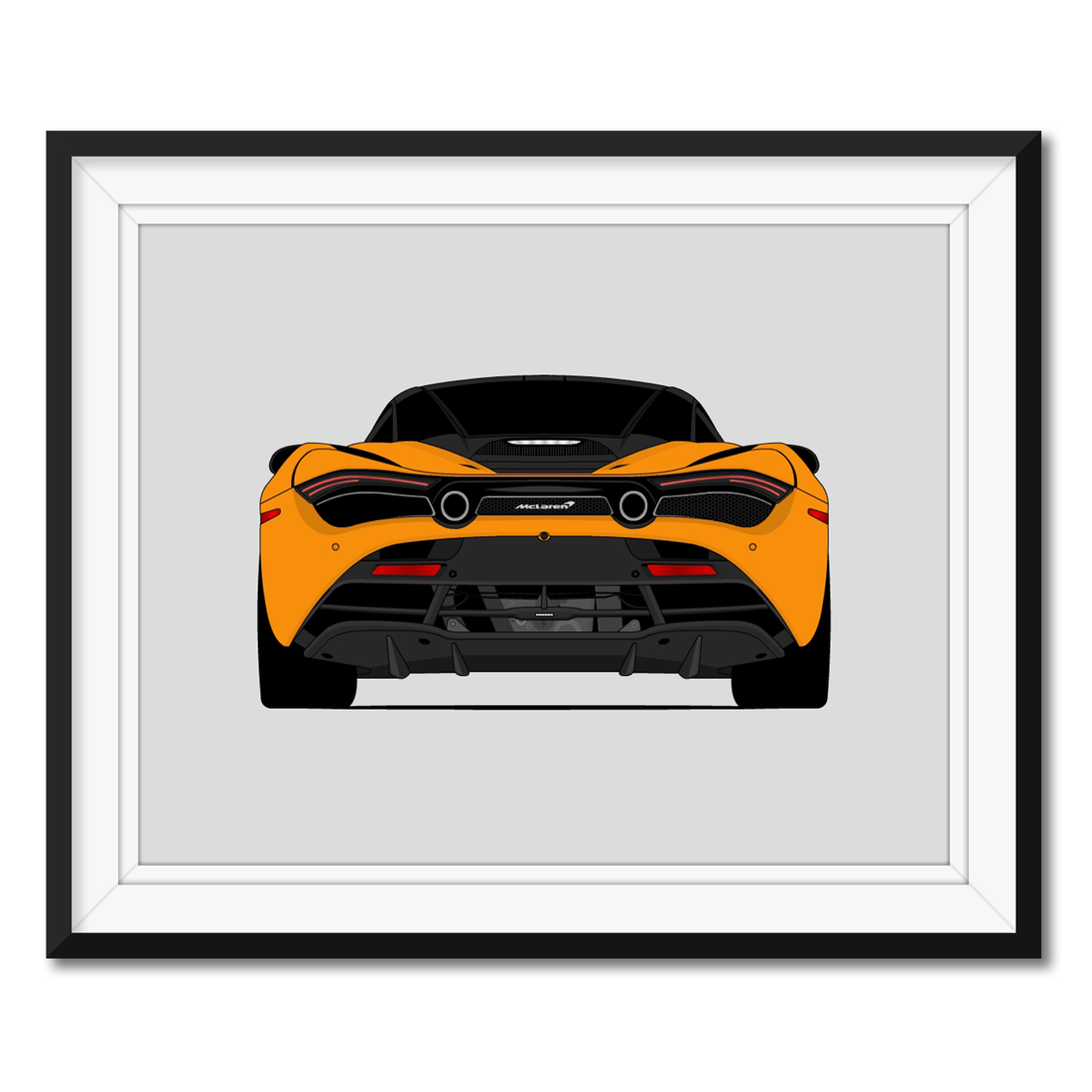 McLaren 720S (2017-2023) (Rear) framed car poster with mat