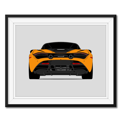 McLaren 720S (2017-2023) (Rear) framed car poster with mat